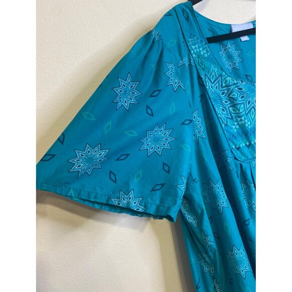 ONLY NECESSITIES Bib Front Patio Lounger House Dress Pockets Plus 26/28 Maxi - Picture 2 of 5